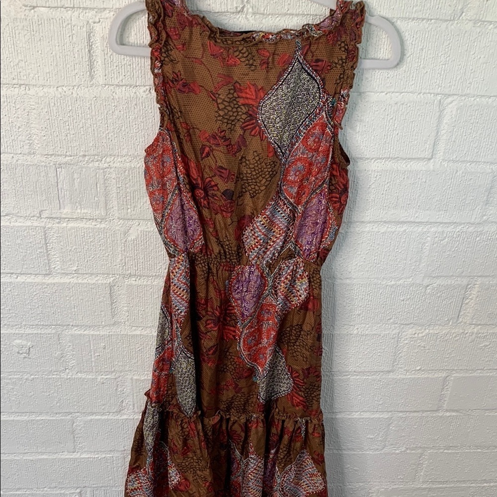 Anthropologie Ya Da Silk Midi Ruffled Tiered Dress sz S - Picture 3 of 6